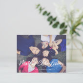 Moderne typografie Vroege kerstfoto Briefkaart (Staand voorkant)