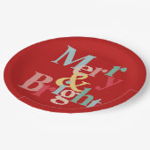 Moderne typografie Vrolijk en helder rood Papieren Bordje (Gekanteld)