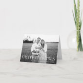 Moderne Typografie Vrolijk Kerstfeest 2 Foto Feestdagen Kaart (Voorkant)