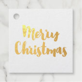 Moderne typografie Vrolijk Kerstfeest echte gouden Bedankjes Labels (Voorkant)