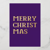 Moderne Typografie Vrolijk Kerstfeest Folie Kaart (Voorkant)