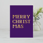 Moderne Typografie Vrolijk Kerstfeest Folie Kaart (Staand Voorkant)