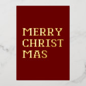 Moderne Typografie Vrolijk Kerstfeest Folie Kaart (Voorkant)