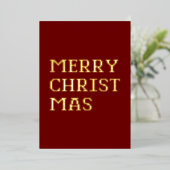 Moderne Typografie Vrolijk Kerstfeest Folie Kaart (Staand Voorkant)