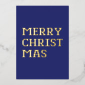 Moderne Typografie Vrolijk Kerstfeest Folie Kaart (Voorkant)