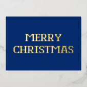 Moderne Typografie Vrolijk Kerstfeest Folie Kaart (Voorkant)