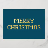 Moderne Typografie Vrolijk Kerstfeest Folie Kaart (Voorkant)