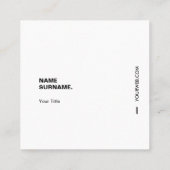 Moderne Typografie White Square Visitekaartje (Achterkant)