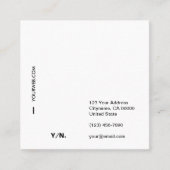 Moderne Typografie White Square Visitekaartje (Voorkant)