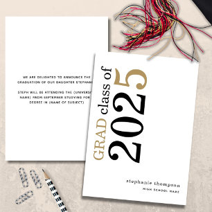 Moderne Typografie Zwart Goud 2025 Afstuderen Aankondiging