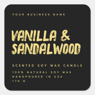 Moderne typografie zwart gouden zandel vierkante sticker