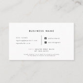 Moderne typografie zwart-wit business afsprakenkaartje (Achterkant)