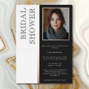 Moderne Typografie Zwart Wit Foto Vrijgezellenfees Folie Uitnodiging