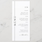Moderne Typografie Zwart Wit Trouwdiner Menu (Voorkant)