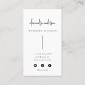 Moderne Typografie Zwart-wit Wedding Planner Visitekaartje (Achterkant)