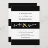 Moderne Typografie Zwart-witte strepen | Goud Kaart (Voorkant / Achterkant)