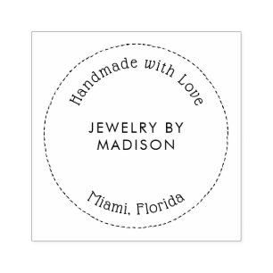 Moderne Typografiecirkel Handgemaakte bedrijfsnaam Rubberstempel