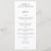Moderne typografisch-centric bruiloft receptie menu (Voorkant)