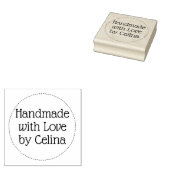 Moderne Typografische Cirkel Handgemaakt met liefd Rubberstempel (Gestempeld)