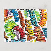 Moderne Typografische Comic Bruiloft Uitnodiging Briefkaart (Achterkant)