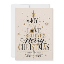 Moderne typografische kerstkaart