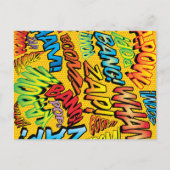 Moderne typografische ontwerper Fun Comic Bruiloft Uitnodiging Briefkaart (Achterkant)