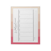 Moderne typografische pastelstripes weekplanner notitieblok (Gedraaid)