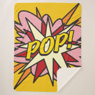 Moderne typografische stripboek POP trendy leuk Sherpa Deken