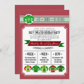 Moderne Ugly Sweater Holiday Party Kaart (Voorkant / Achterkant)
