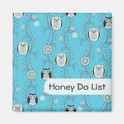 Moderne uilen "Honey Do" Magneet (Voorkant)