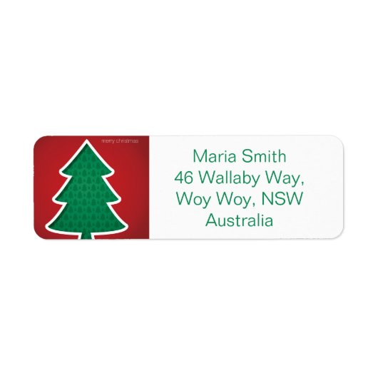 Moderne uitgesneden boom etiket (Voorkant)