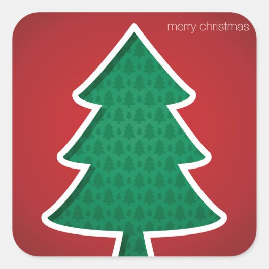 Moderne uitgesneden boom vierkante sticker (Voorkant)