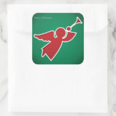 Moderne uitgesneden engel vierkante sticker (Tas)