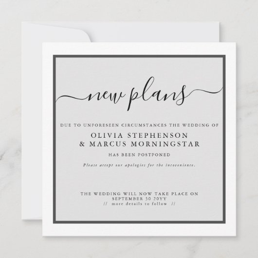 Moderne Uitgesteld Evenement Aankondiging Nieuwe P (Voorkant)