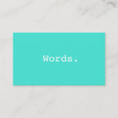 Moderne uitgever van schrijver turquoise blue visitekaartje (Voorkant)