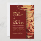 Moderne uitnodiging tot abstracte bruiloft voor ro (Voorkant)