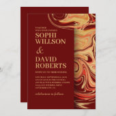 Moderne uitnodiging tot abstracte bruiloft voor ro (Voorkant / Achterkant)