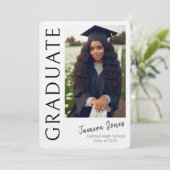 Moderne uitnodiging tot Afstuderen van foto's (Staand voorkant)