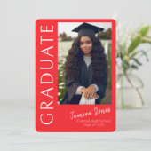 Moderne uitnodiging tot Afstuderen van foto's (Staand voorkant)
