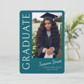 Moderne uitnodiging tot Afstuderen van foto's (Staand voorkant)