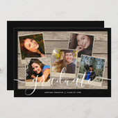 Moderne uitnodiging tot Afstuderen voor fotocollag (Voorkant / Achterkant)