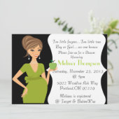 Moderne uitnodiging tot Baby shower (Staand voorkant)