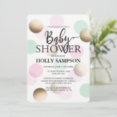 Moderne uitnodiging tot Baby shower (Staand voorkant)