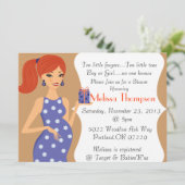 Moderne uitnodiging tot Baby shower (Staand voorkant)