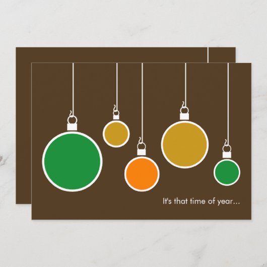 Moderne uitnodiging tot feestdag - Chocolade Brown (Voorkant / Achterkant)