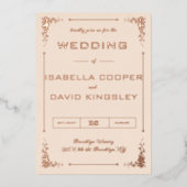 Moderne uitnodiging tot Folie van Deco Cream en Go (Voorkant)