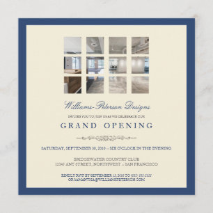 Moderne uitnodiging tot grote opening foto (blauw)