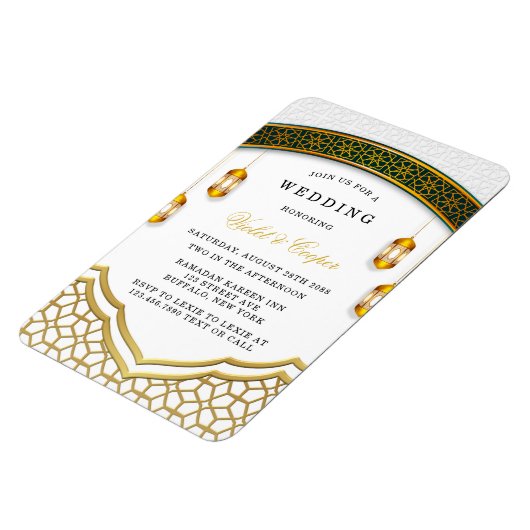 Moderne uitnodiging tot het uitzenden van witte en magneet (Linkerzijde)