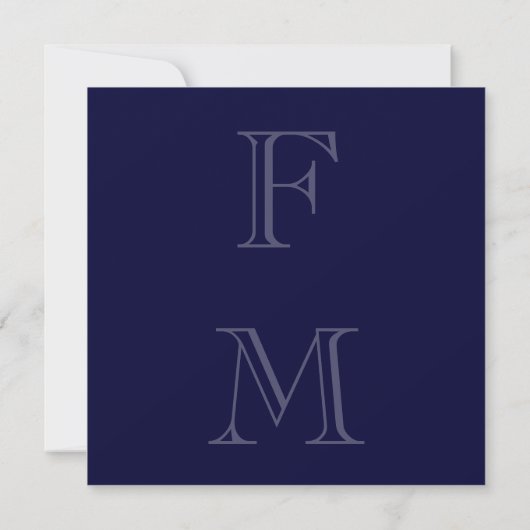 Moderne uitnodiging tot uittreding op monogram (ma (Achterkant)