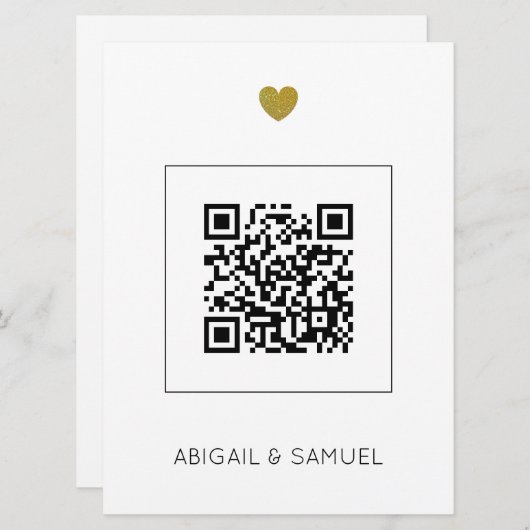 Moderne uitnodiging tot weduwen met QR-code (Voorkant / Achterkant)